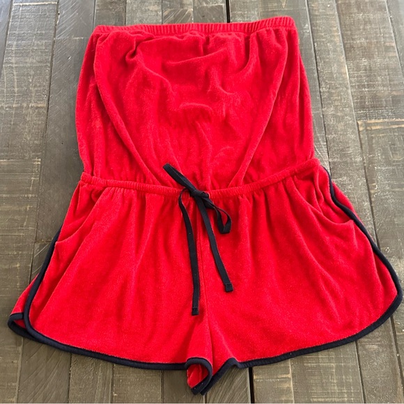 Terry Romper in Brilliant Red & Navy from No Boundaries Juniors’ XL (15-17) - Picture 3 of 13
